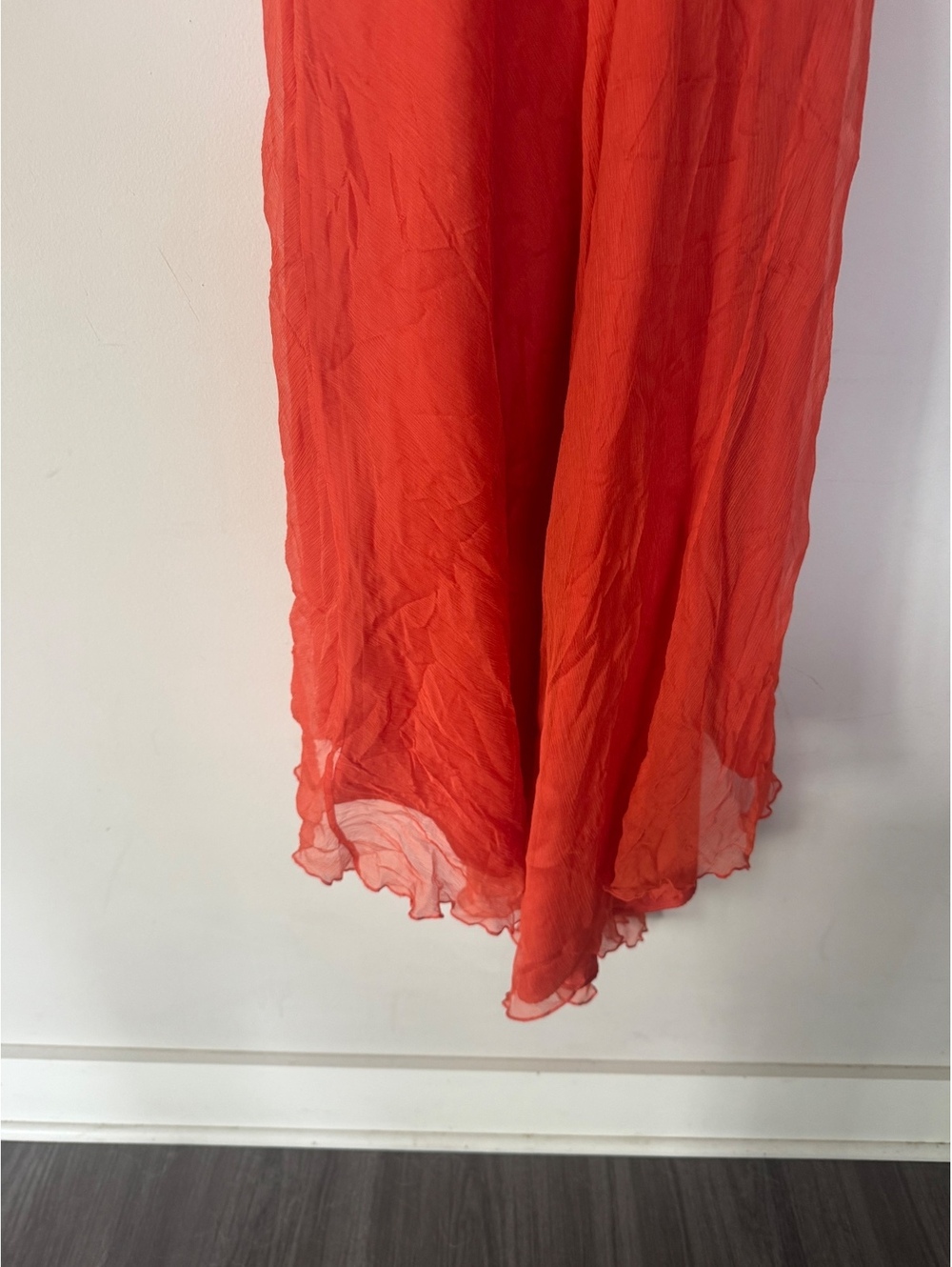 NWT DEADSTOCK Y2K Fairy Silk Beaded Orange Euro Dress Laundry by Shelli Segal - Picture 11 of 13